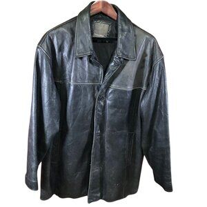 Todays Man Leather Jacket Black XL